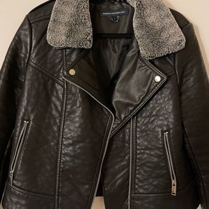 French Connection Faux Leather Jacket (Removable Collar)
